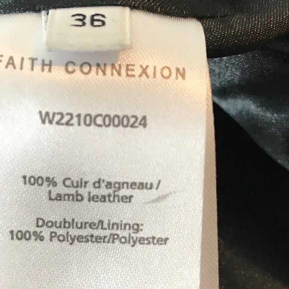 Faith Connexion Black Lamb Leather Biker  Vest Size 36 (S) - Picture 8 of 8